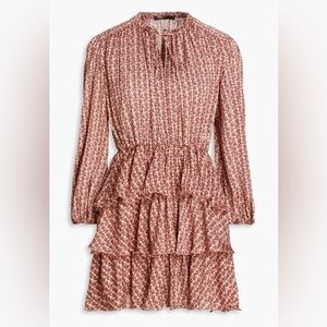 Maje tiered ruffle floral dress size s